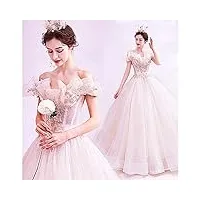 ronglong robes de robe de ceanake luxueuse de femme blanche robes de mariée de mariée robes longues, l blanc, blanc, xs