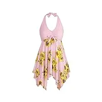 maillot de bain bikini tournesol pour femme, grande taille, imprimé, maillot de bain rembourré (couleur : jaune, taille : xx-large code) (rose xx3xlarge code)