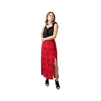 coton du monde | jupe longue femme été en viscose liberty motif floral rouge sm