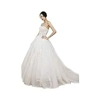 sevenyxx robe de mariée mode sexy bretelles robe de mariée dentelle robe de mariée parfait pour chapel beach robe de mariée, blanc, 24w