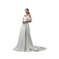 sevenyxx femmes hors de l'Épaule longue robe de mariée fleur robe à la main classique robe longue design délicat, ivoire, 48