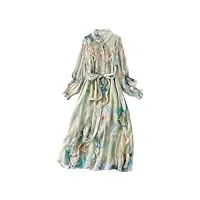 robe de plage à manches longues en soie imprimée pour femme printemps et été, mixte, l