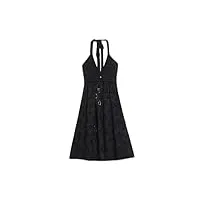 ijnhytg robes femmes mode robe d'été patchwork robes sangle sans manches dame élégante (color : black, size : s)