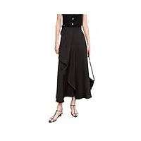 jupes pour femmes office lady strapped mid-length loose lace-up a-line jupe, noir , 44