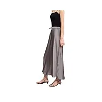 jupes pour femmes taille ample unie trapèze jupe décontractée, gris, 40