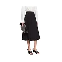 jupes de bureau pour femme - coupe droite - taille haute - coupe trapèze - solide, noir , 40
