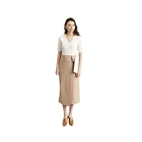 jupes pour femme - solide - droite - bureau - décontracté - jupe longue trapèze, kaki, 40