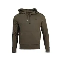 fred perry sweat à capuche pour homme m2643, vert chasse, xl