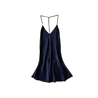amaxrcsy lingerie femme chemise de nuit en satin sous-vêtements lingerie sexy nuisette pour femme vêtements de nuit grande taille lingerie de nuit pour femme (couleur: noir, taille: large) (bleu xxl)