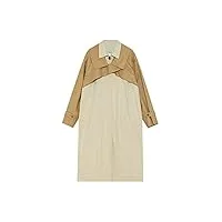 sukori manteaux pour femme trench coat lapel single breasted contrast color fake 2 pcs windbreaker female tide (color : beige, size : s)