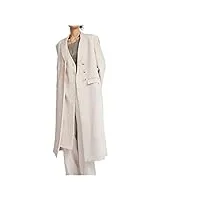 sukori manteaux pour femme trench coat double placket loose long sleeve single breasted windbreaker female (color : beige, size : l)