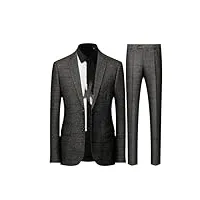 blazers veste pantalon gilet homme casual costume manteau pantalons gilet bal smoking pour homme, lot de 2 pièces gris foncé, xl