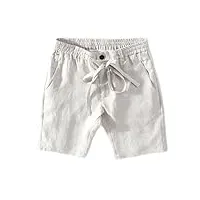 sdfgh short d'été en lin for homme short de bain gris décontracté short À cordon for homme vêtements (color : argento, size : 34)