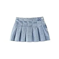 ijnhytg demi - jupe femmes plissée conception denim mini jupes casual côté fermeture Éclair lâche vêtements (color : as pic, size : xs)