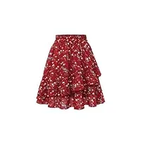 jupe décontractée pour femme - mini jupe moulante jupe trapèze taille elastique style vintage des années 50 jupe courte en satin de soie jupe en filet irrégulière pour s'habiller fête