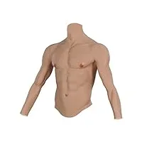 costume de poitrine musculaire en silicone, gilet réaliste pour homme, simulation de muscles abdominaux, body avec bras u200b pour costume d'halloween