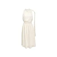 kogjogh robes casual femme robe d'été blanche élégante for femmes, slim, couleur pure, une pièce, décontractée, plage, sans manches, chic (color : white, size : xl)