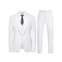 ensemble de costume 3 pièces pour hommes, costume ajusté à 1 bouton pour hommes, veste solide, gilet, pantalon (color : style 4, size : m)