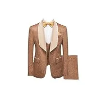 costume 3 pièces pour homme avec blazer, mauve et lilas, motif floral, smoking, costume de fête formel, coupe ajustée, modèle 15, xxl