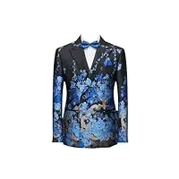 costume 3 pièces pour homme avec blazer, mauve et lilas, motif floral, smoking, costume de fête formel, coupe ajustée, modèle 4, s