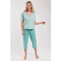 armor-lux pyjama rayé - coton léger femme vert menthe/ milk xl - 44