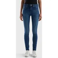benetton, jean push up coupe skinny, taille 34, bleu, femme
