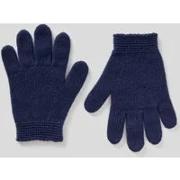 benetton, gants en mélange de laine stretch, taille 4-6, bleu foncé, enfants