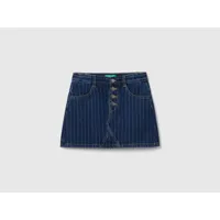 benetton, mini-jupe rayée en jeans, taille 2xl, bleu foncé, enfants
