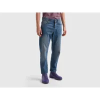 benetton, jeans coupe carrot, taille 38, bleu, homme
