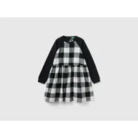 benetton, robe écossaise 100 % coton, taille 2xl, noir, enfants