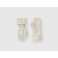 benetton, gants torsadés en chenille, taille 1-3, crème, enfants