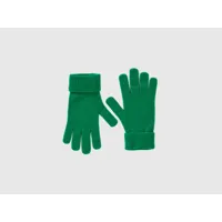 benetton, gants verts en pure laine mérinos, taille os, vert, femme