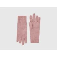 benetton, gants en tissu recyclé, taille os, rose, femme