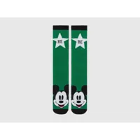 benetton, chaussettes antidérapantes mickey, taille os, vert, homme