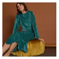 robe longue col rond en velours, astral