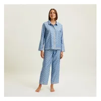 pyjama col classique en satin de coton, chora