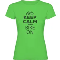 kruskis keep calm and bike on short sleeve t-shirt vert m femme