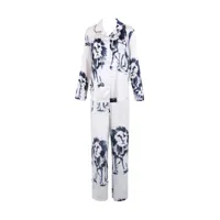 bluebella olin pyjama long satin luxueux blanc/noir