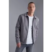 veste harrington strassée effet laine homme - gris - s, gris