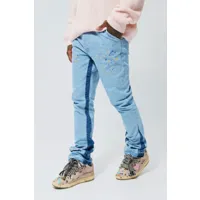 jean skinny à taches de peinture homme - bleu - 30, bleu