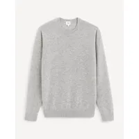pull col rond  100% cachemire - gris chine