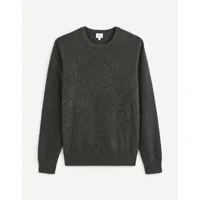 pull col rond  100% cachemire - anthracite