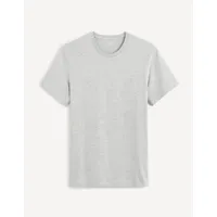 t-shirt col rond - gris chiné