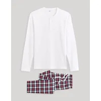 pyjama 100% coton - rouge et blanc
