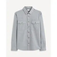 chemise regular 100% coton - gris chine