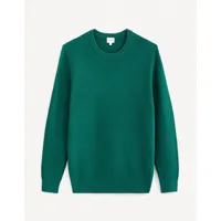 pull col rond  100% coton - vert