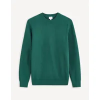 pull col rond 100% coton - vert