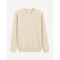 pull col rond 100% coton - beige