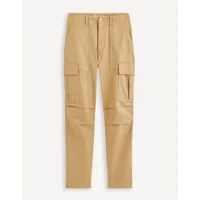 pantalon cargo coton stretch - jaune