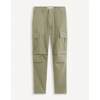 pantalon cargo coton stretch - kaki